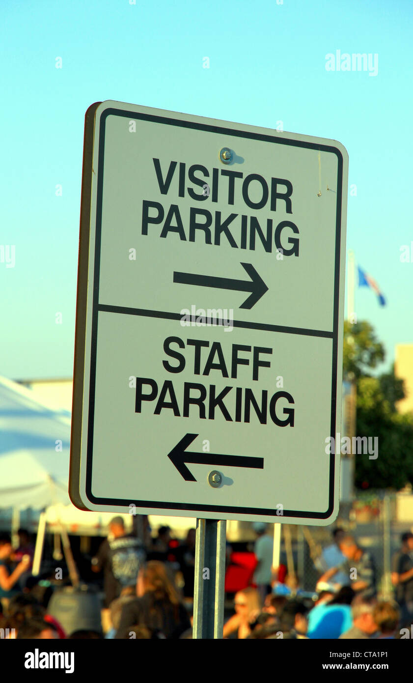 A visitor and staff parking sign Stock Photo Alamy