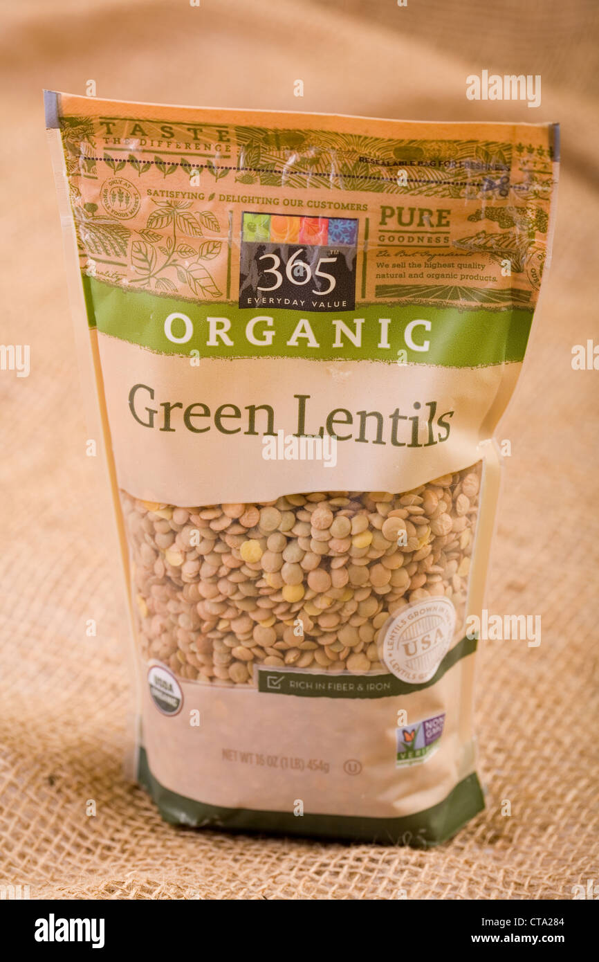 Whole Foods Market 365 Organic Green Lentils Stock Photo Alamy