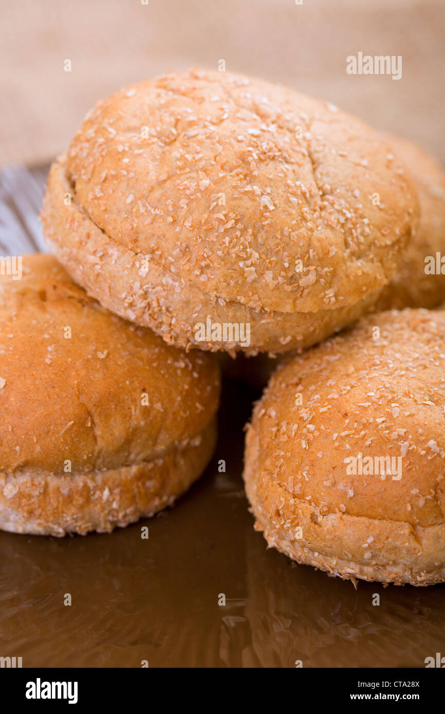 Whole Wheat Burger Buns Stock Photo Alamy