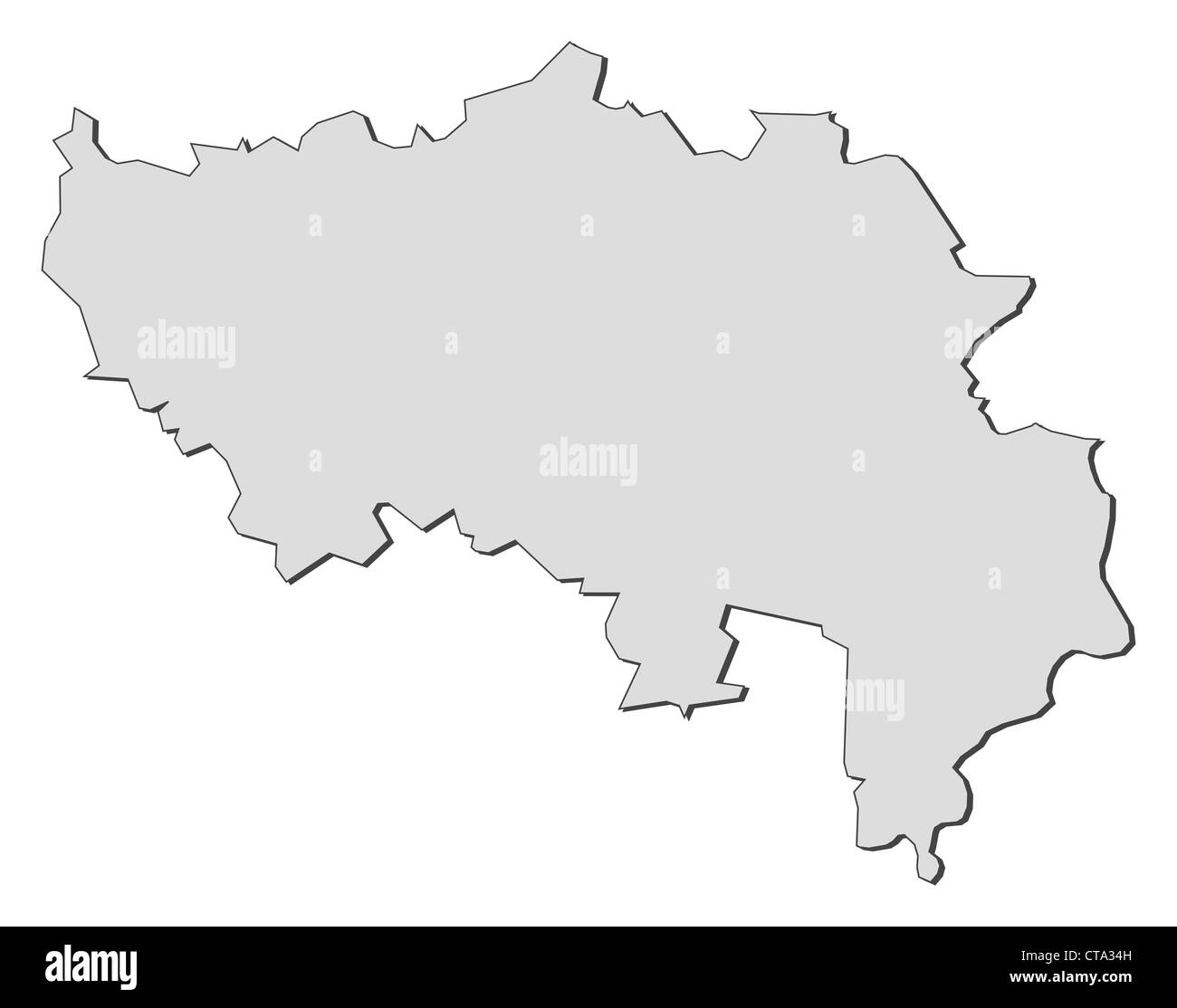 Map of Liège, a province of Belgium. Stock Photo