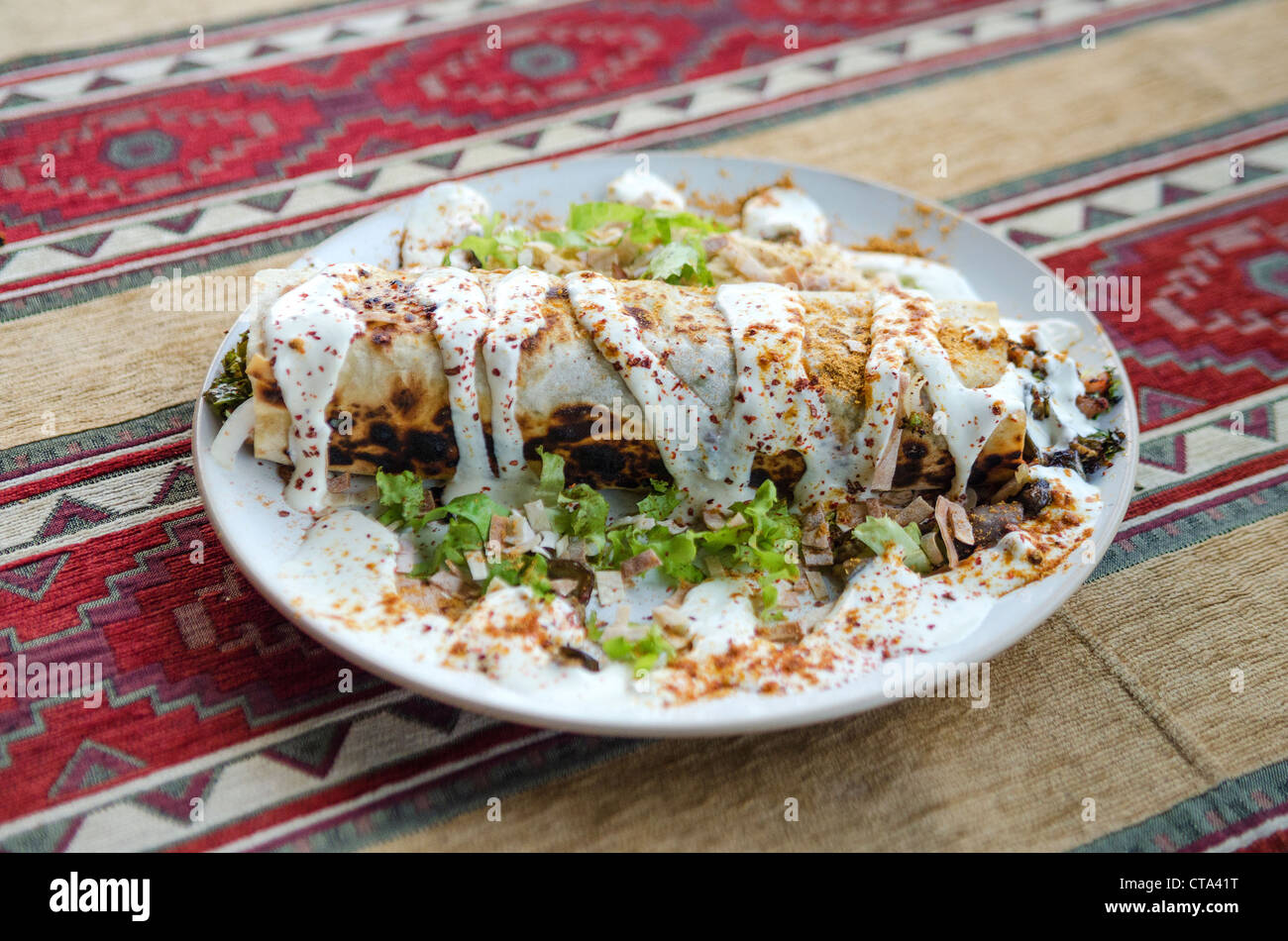 turkish kebab plate in istanbul Stock Photo