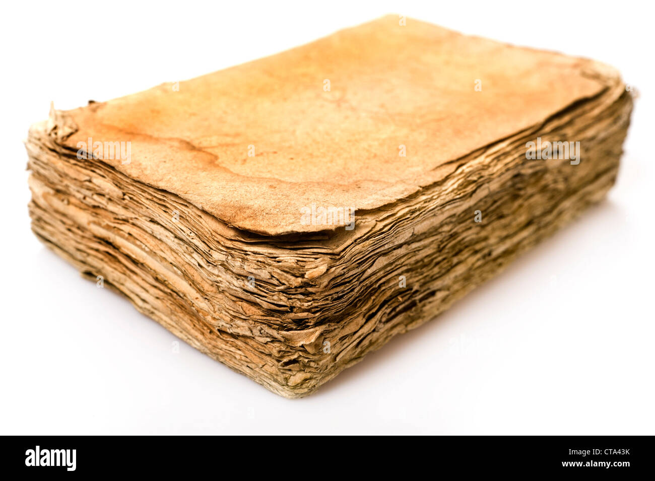 XVIII century old book, very damaged Stock Photo