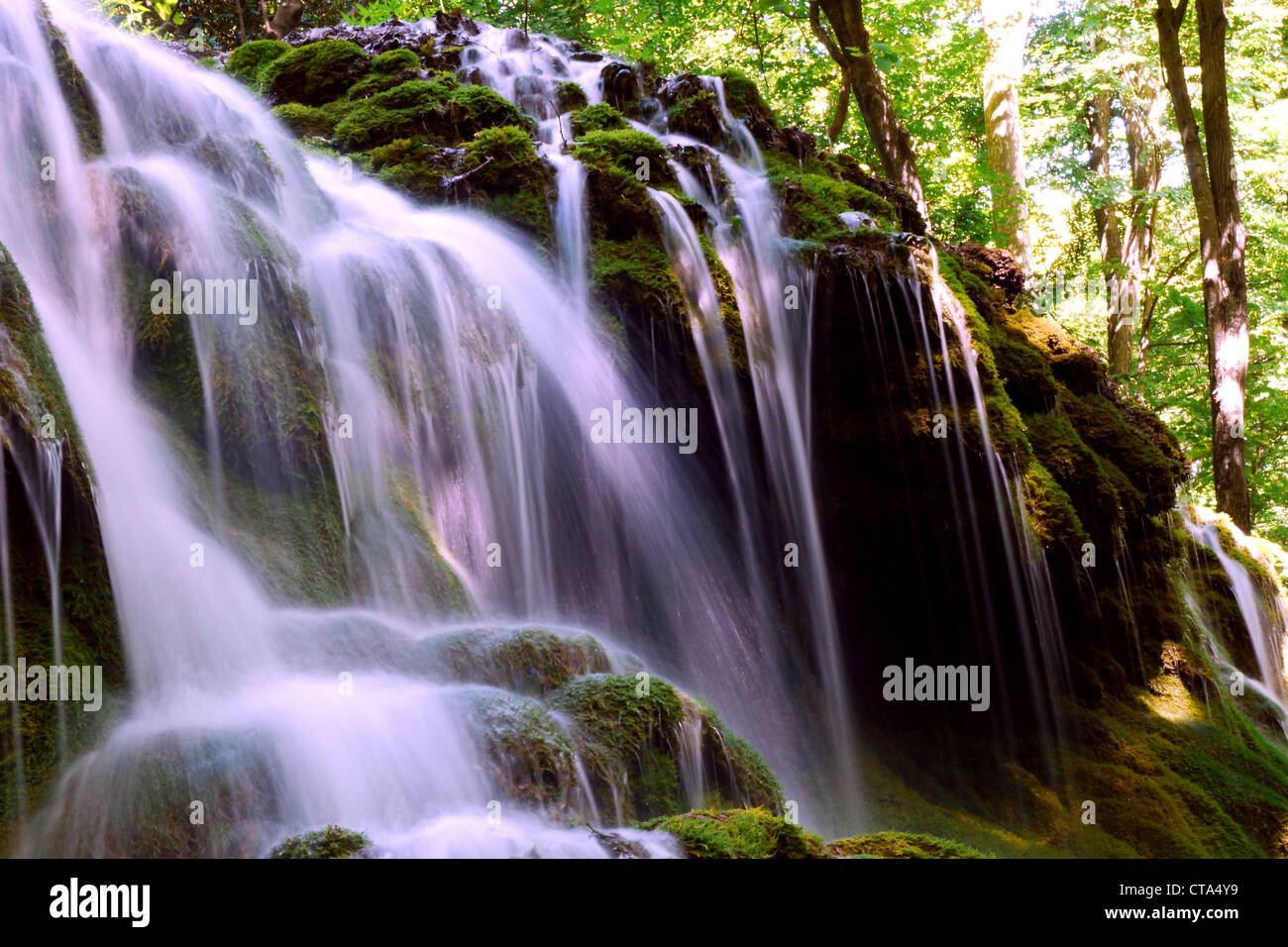 waterfall in french forest, provence Stock Photo Alamy