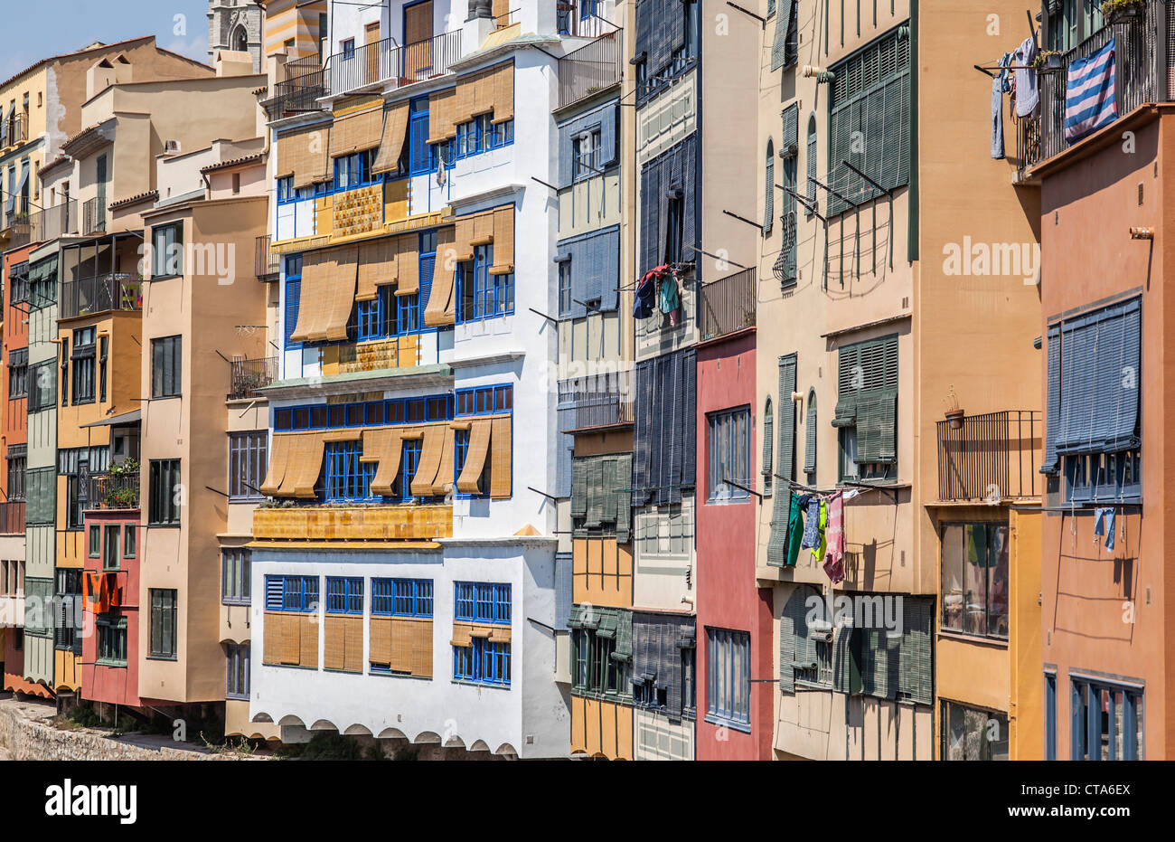 girona,catalonia,spain.typical colored houses Stock Photo Alamy