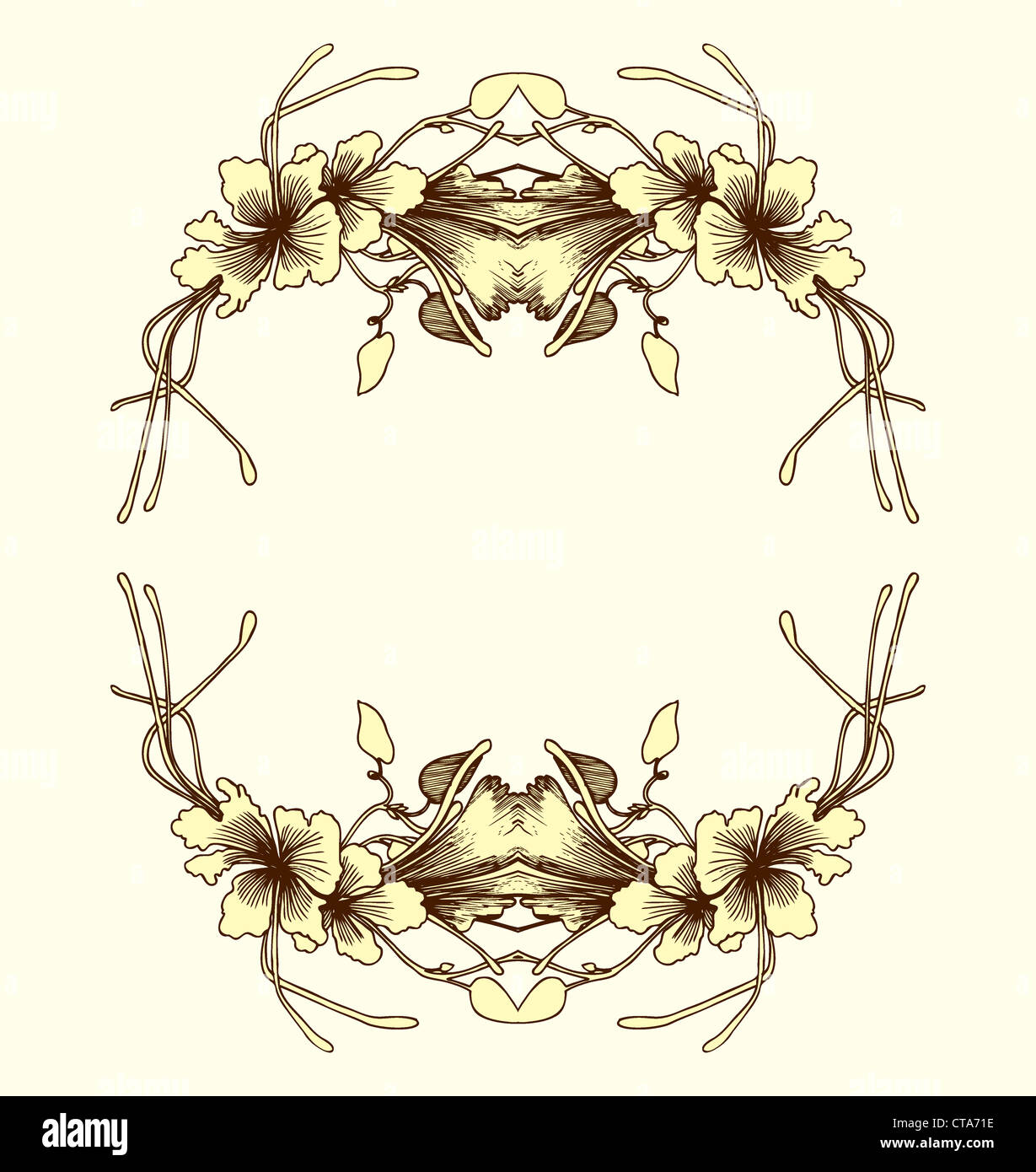 vintage floral frame vector illustration Stock Photo - Alamy