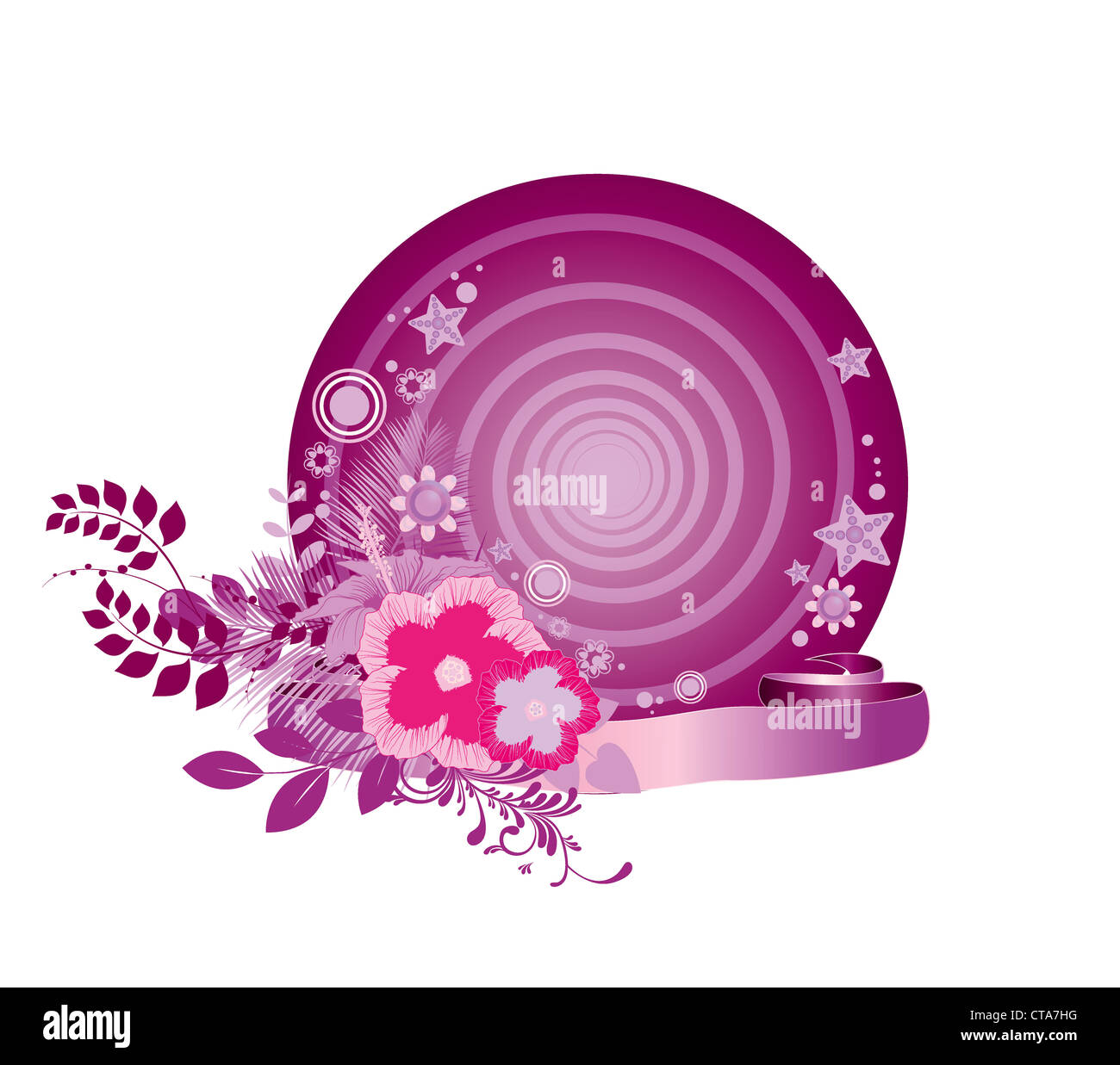 summer floral frame vector illustration Stock Photo - Alamy