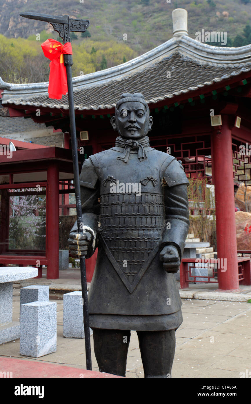 Chinese Warrior Statue, Great Wall of China near Taiping Jzhai village, Tianjian Provence, China