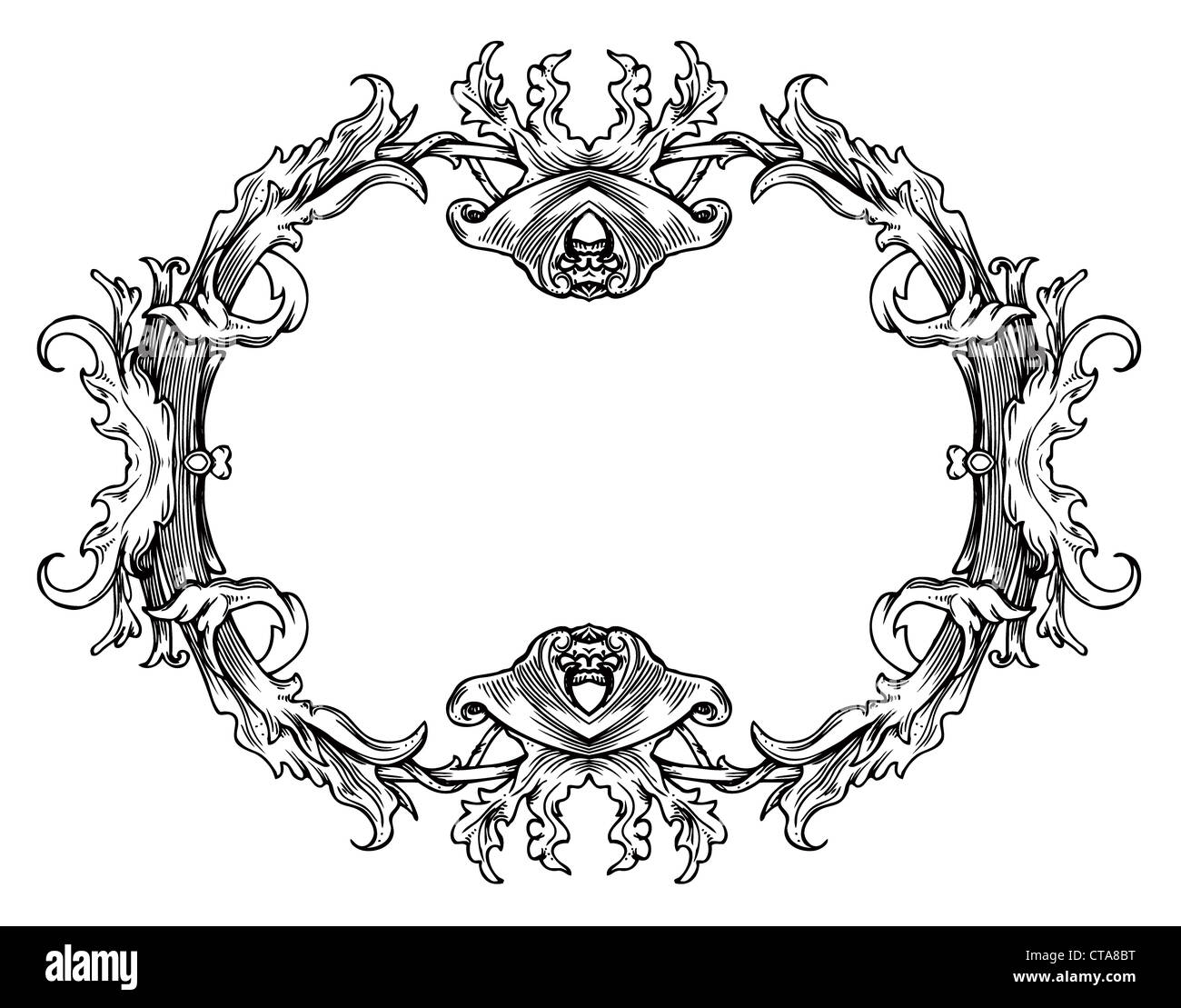 vintage floral ornament vector illustration Stock Photo - Alamy