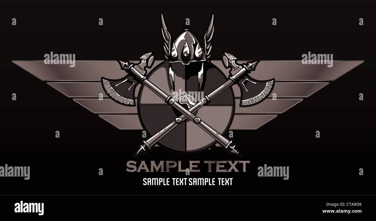 vintage crest with wings vector illustration Stock Photo - Alamy