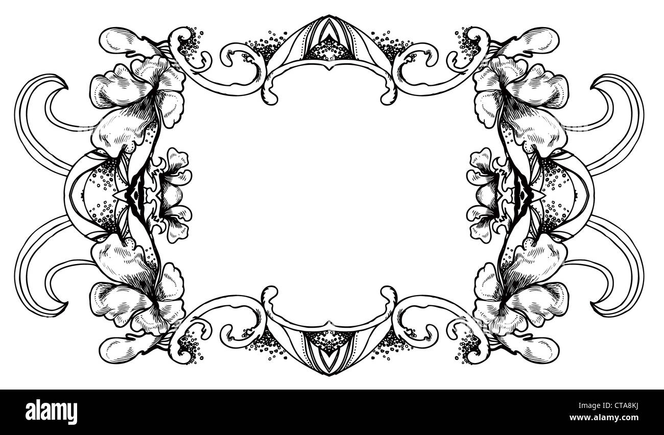 vintage floral ornament vector illustration Stock Photo - Alamy