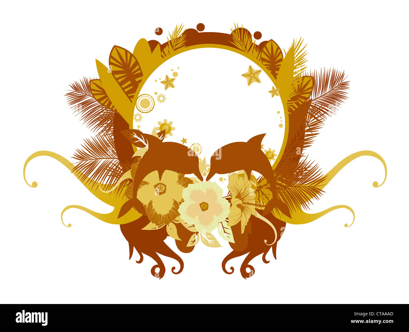 summer floral frame vector illustration Stock Photo - Alamy