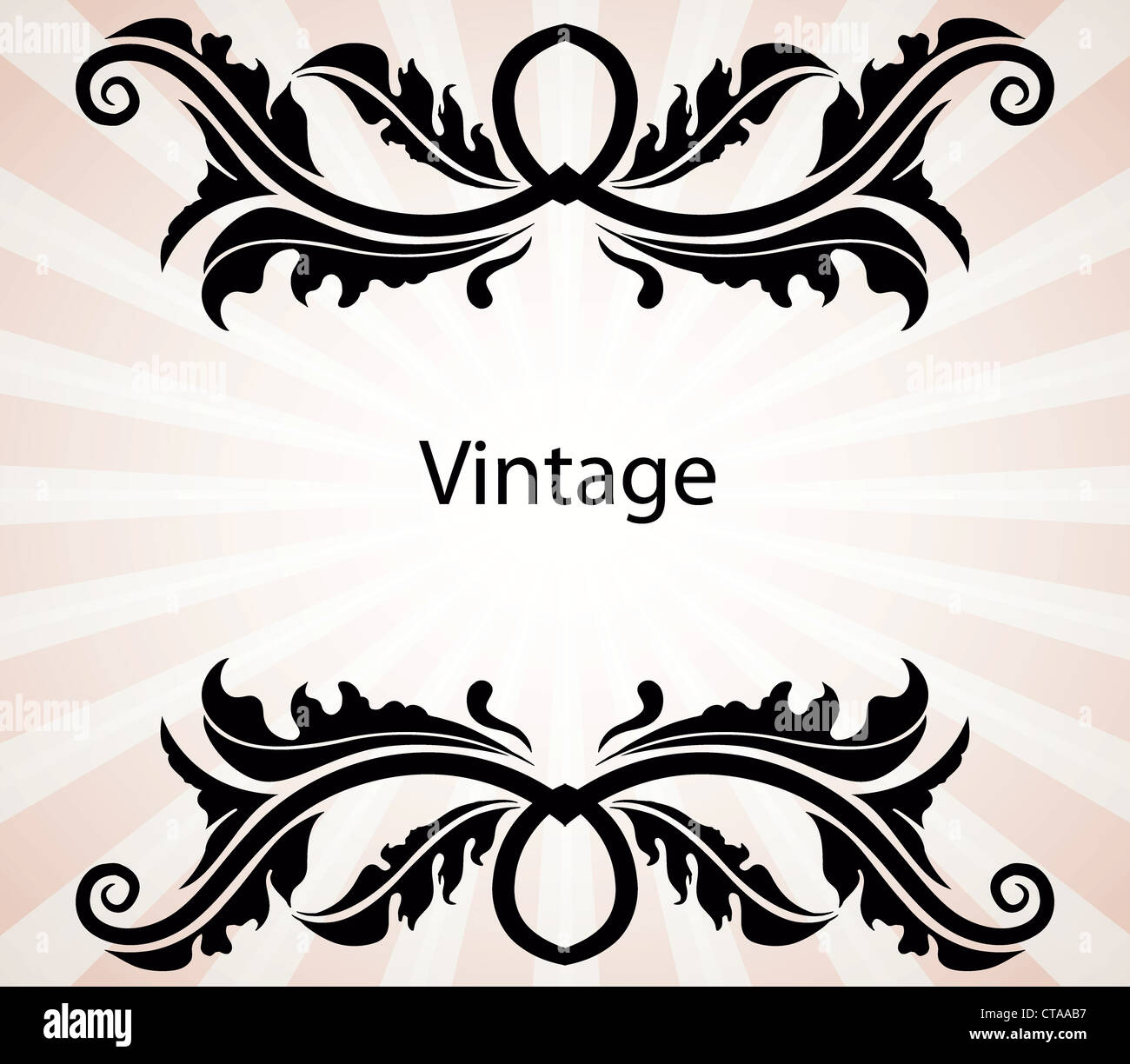 vintage floral frame vector illustration Stock Photo - Alamy