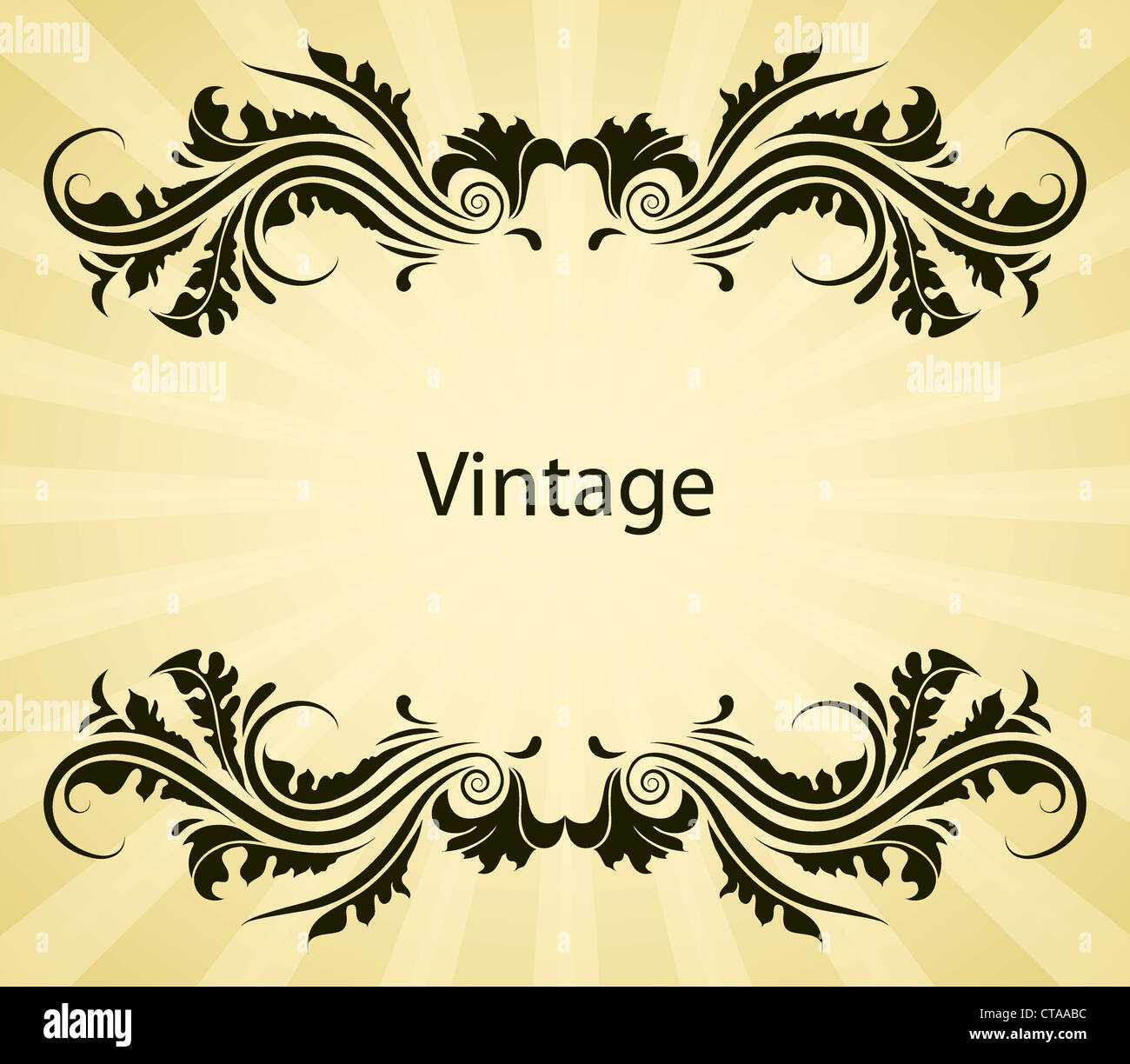 vintage floral frame vector illustration Stock Photo - Alamy