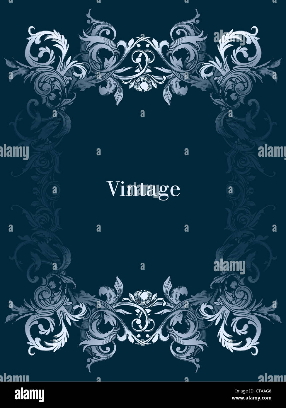 vintage floral frame vector illustration Stock Photo - Alamy