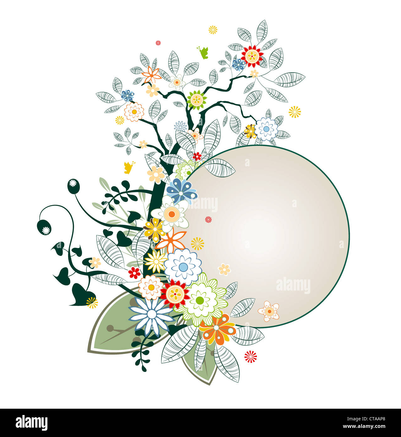 abstract floral frame vector illustration Stock Photo - Alamy