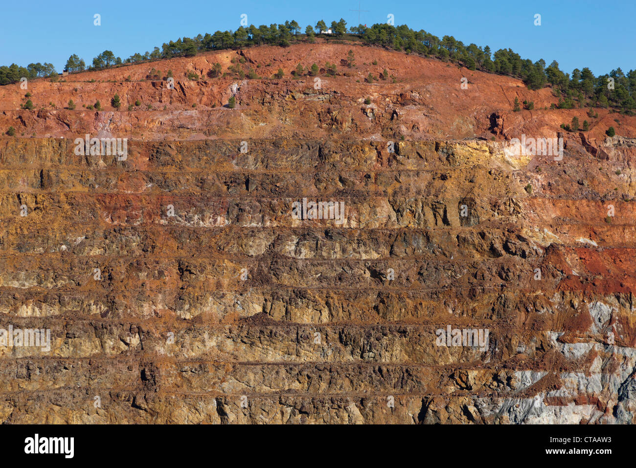 Section of open cut mine at Minas de Rio Tinto, Huelva Province, Andalusia, southern Spain. Stock Photo