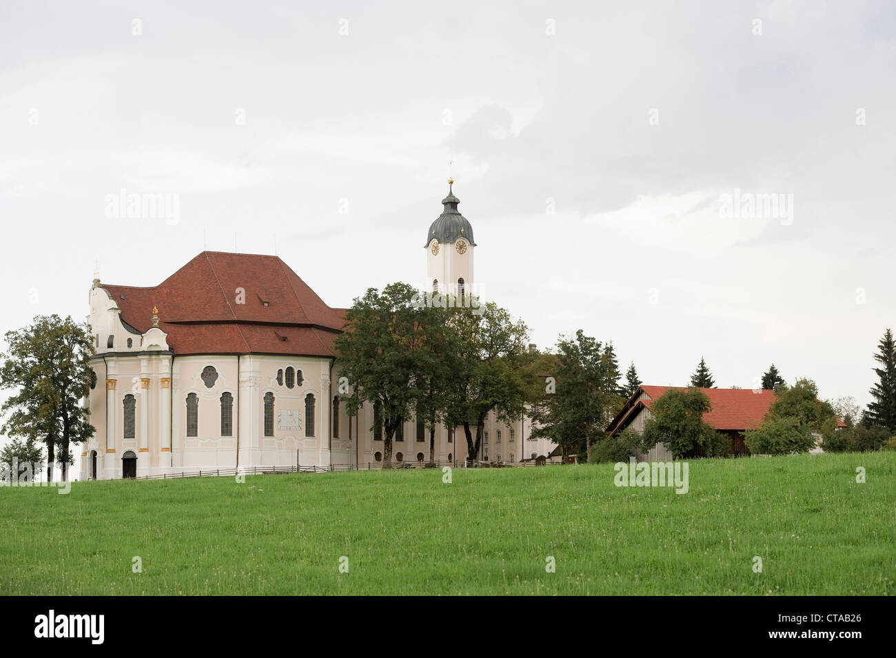 Wies church, Steingaden, Upper Bavaria, Bavaria, Germany Stock Photo