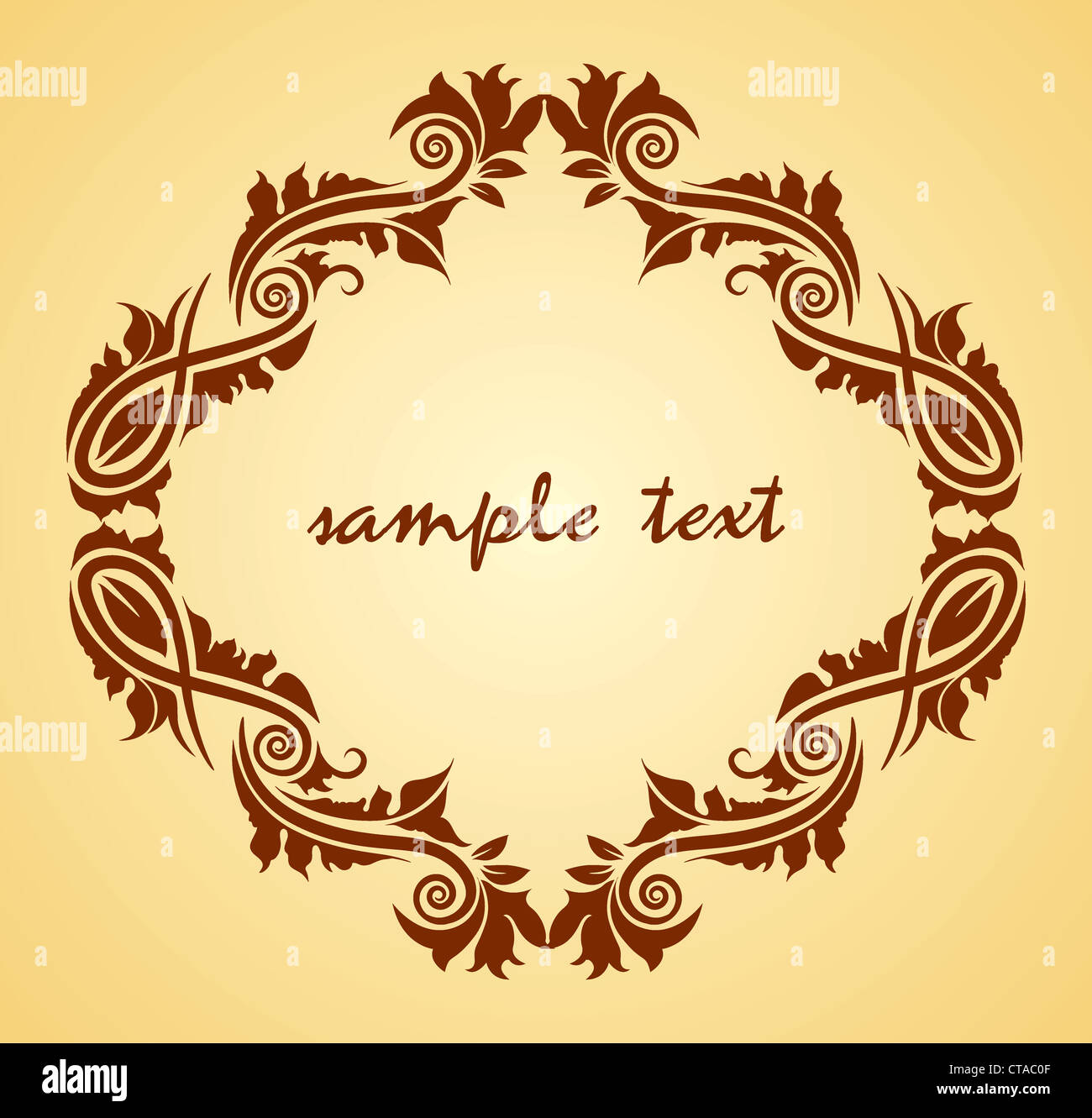 vintage floral frame vector illustration Stock Photo - Alamy
