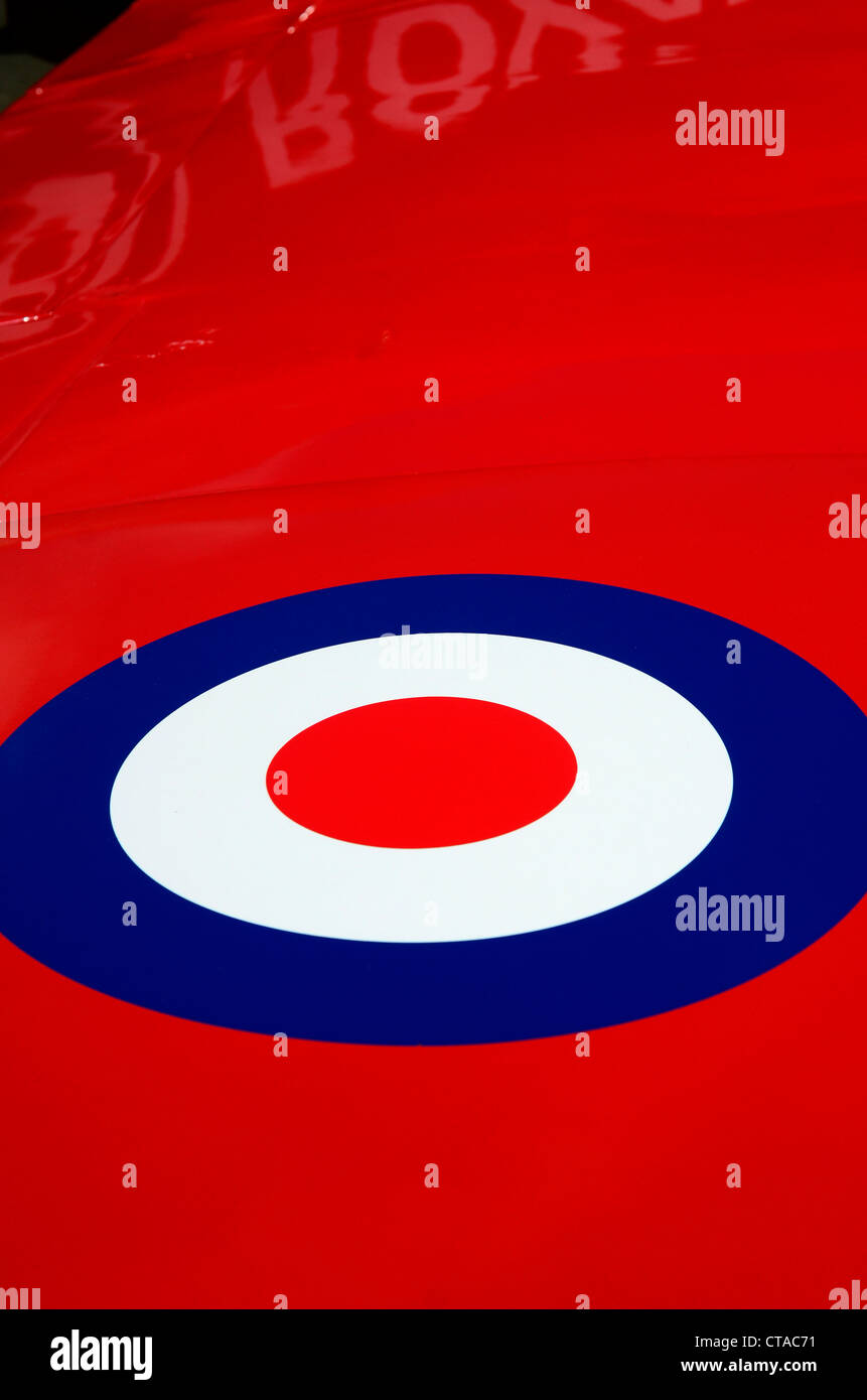 Wing of Red Arrows Jet with RAF logo Stock Photo