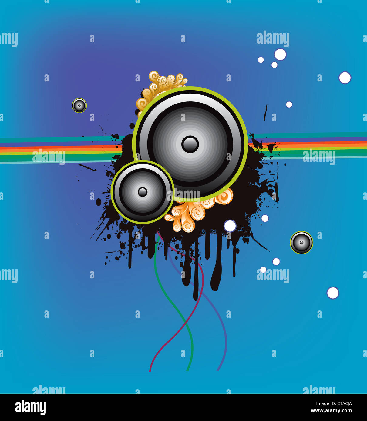 vector concert poster with speakers Stock Photo - Alamy