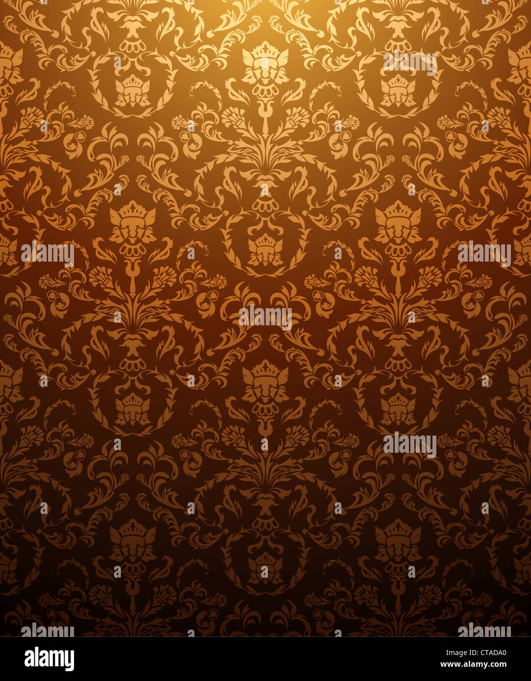 damask seamless pattern vector illustration Stock Photo - Alamy