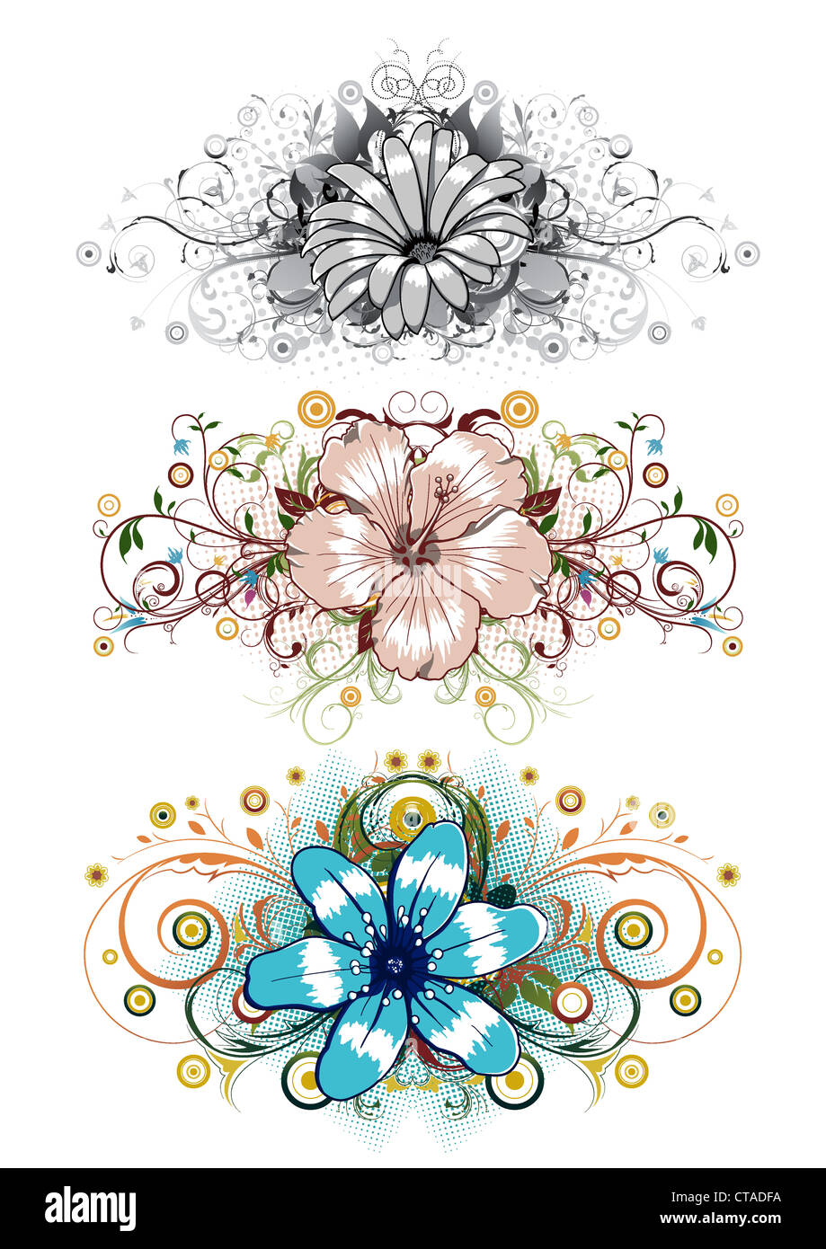 design floral elements vector illustration Stock Photo - Alamy