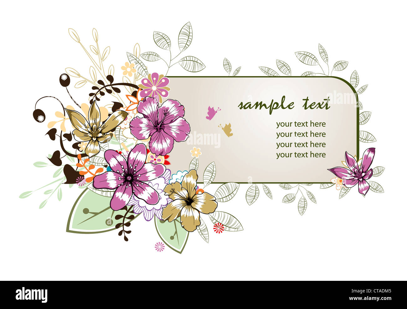 abstract floral frame vector illustration Stock Photo - Alamy