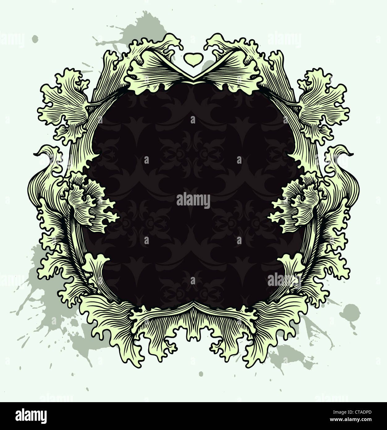 grunge floral frame vector illustration Stock Photo - Alamy
