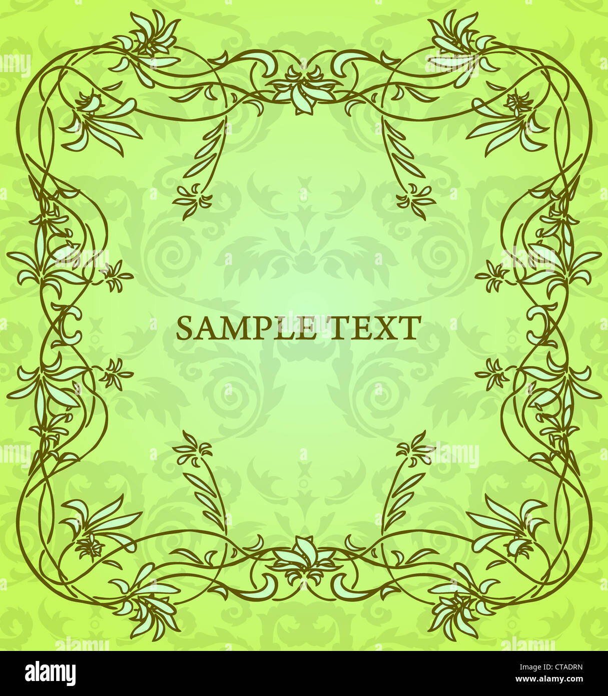 vintage floral frame vector illustration Stock Photo - Alamy