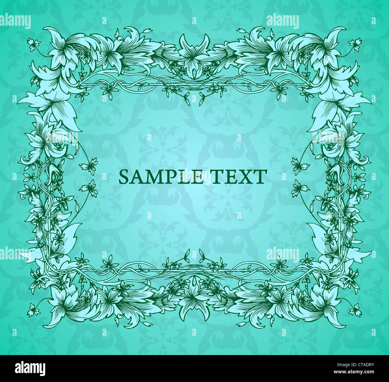 vintage floral frame vector illustration Stock Photo - Alamy