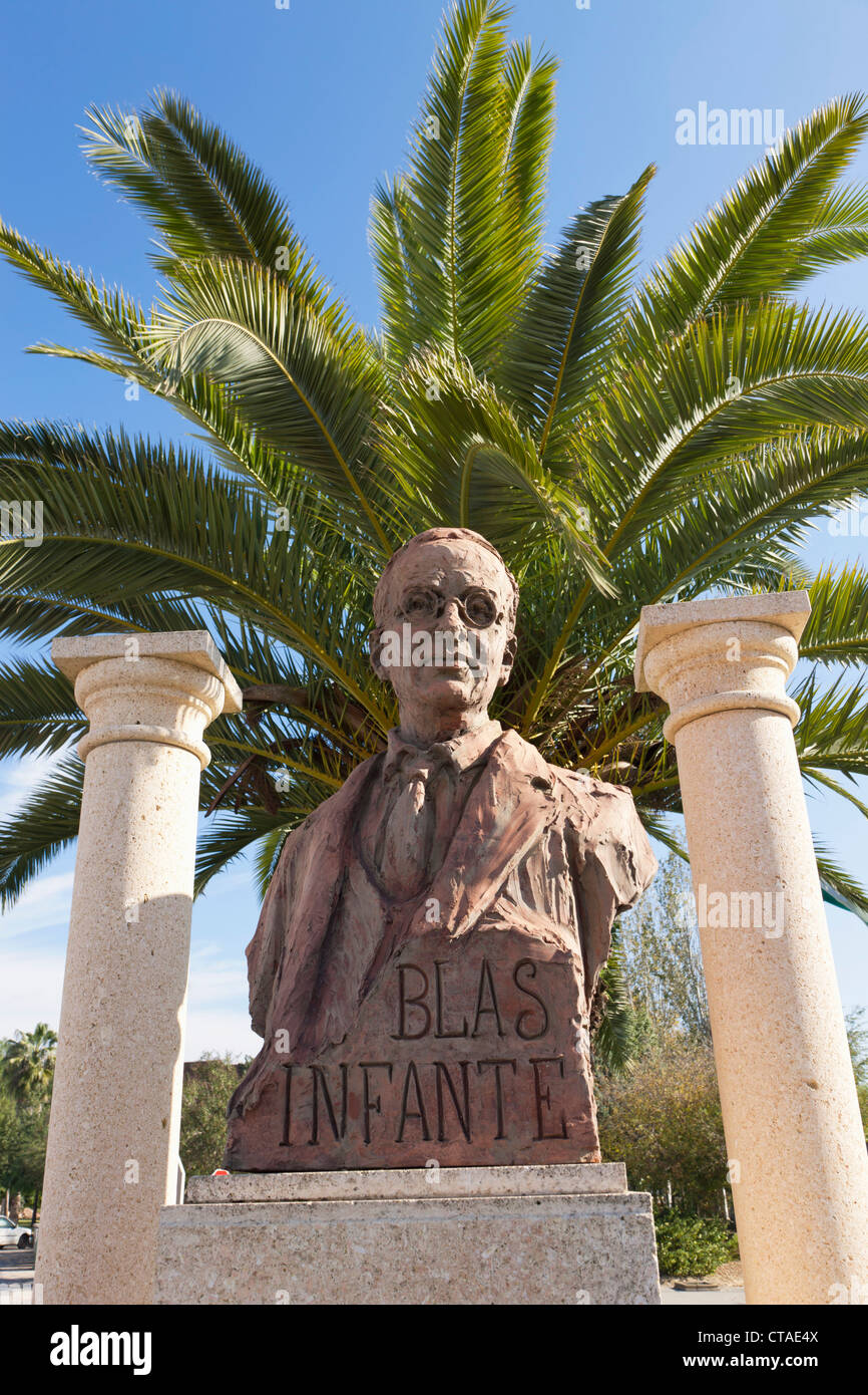 Monument to Blas Infante, Niebla, Huelva Province, Andalusia, southern Spain. Blas Infante Pérez de Vargas 1885 - 1936. Stock Photo