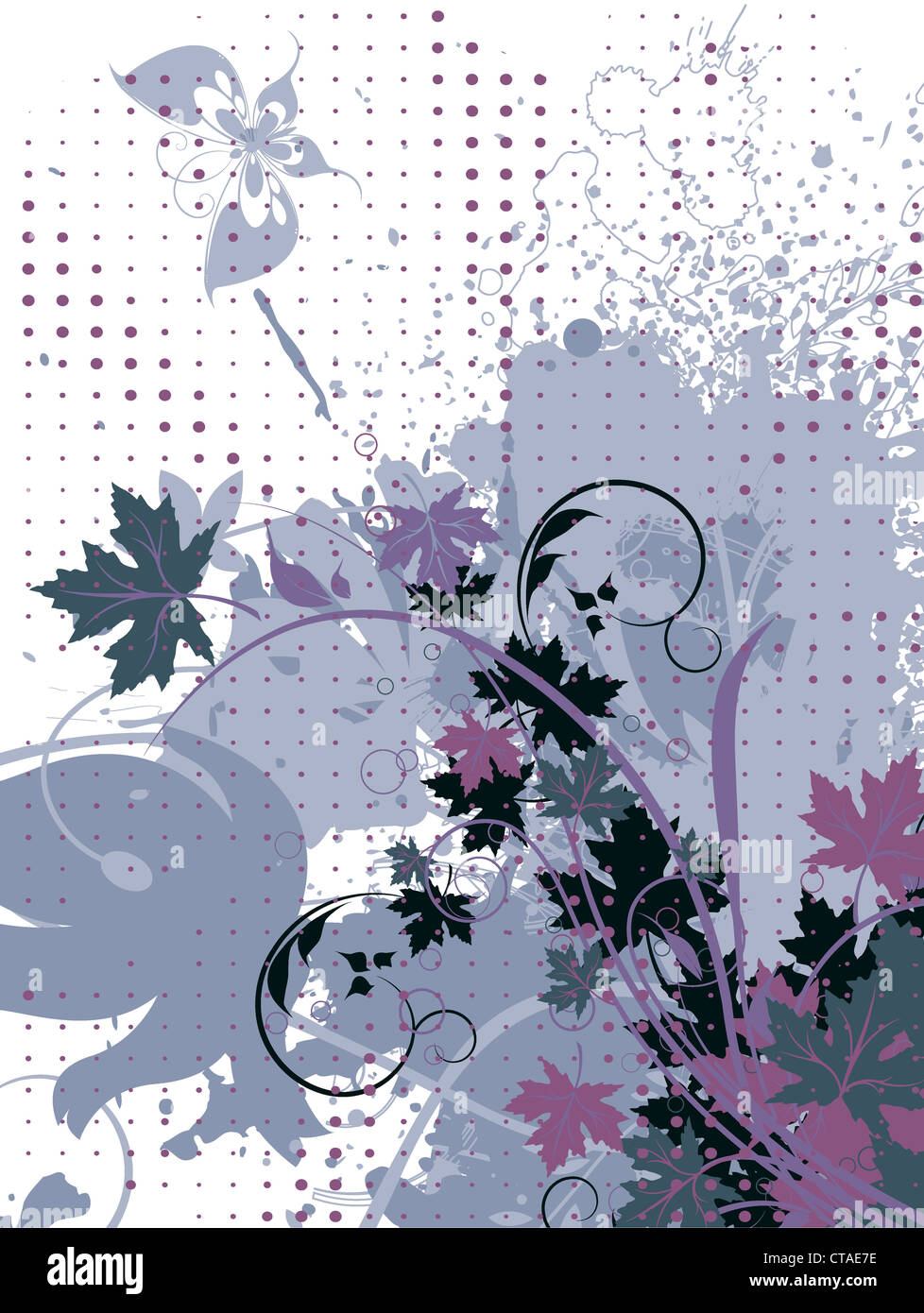 grunge floral background vector illustration Stock Photo - Alamy