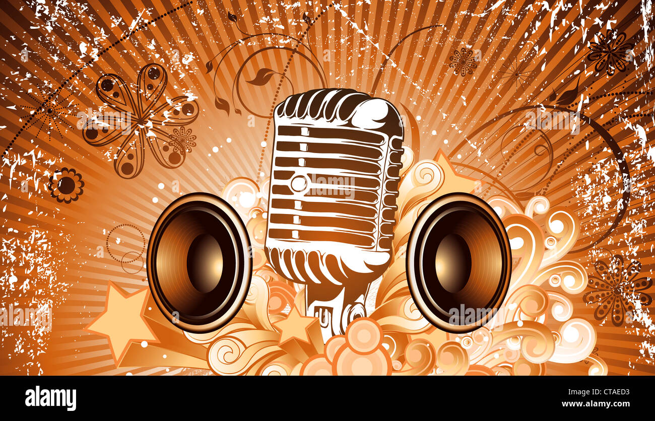 vector concert poster with speakers Stock Photo - Alamy