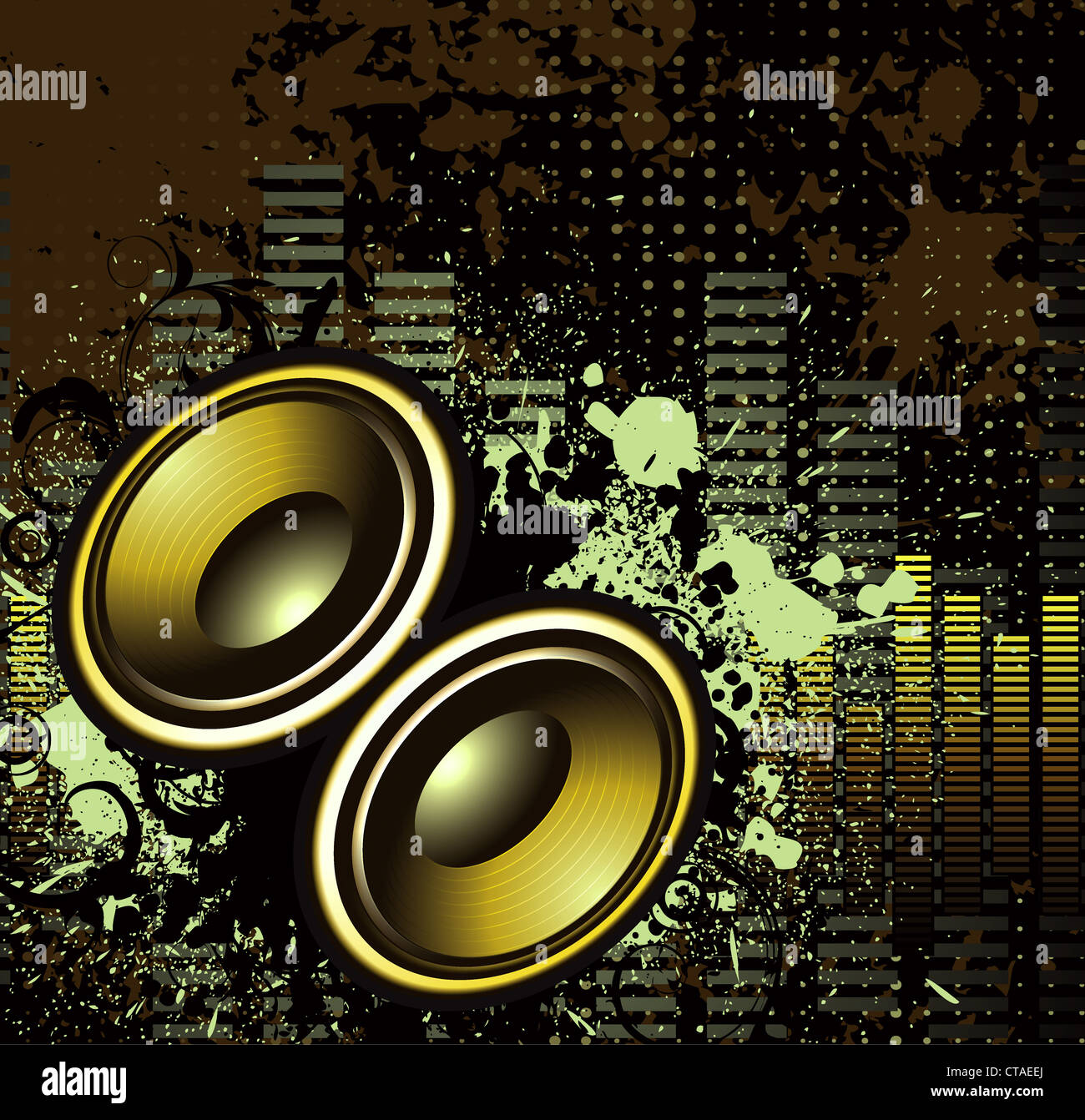 vector concert poster with speakers Stock Photo - Alamy