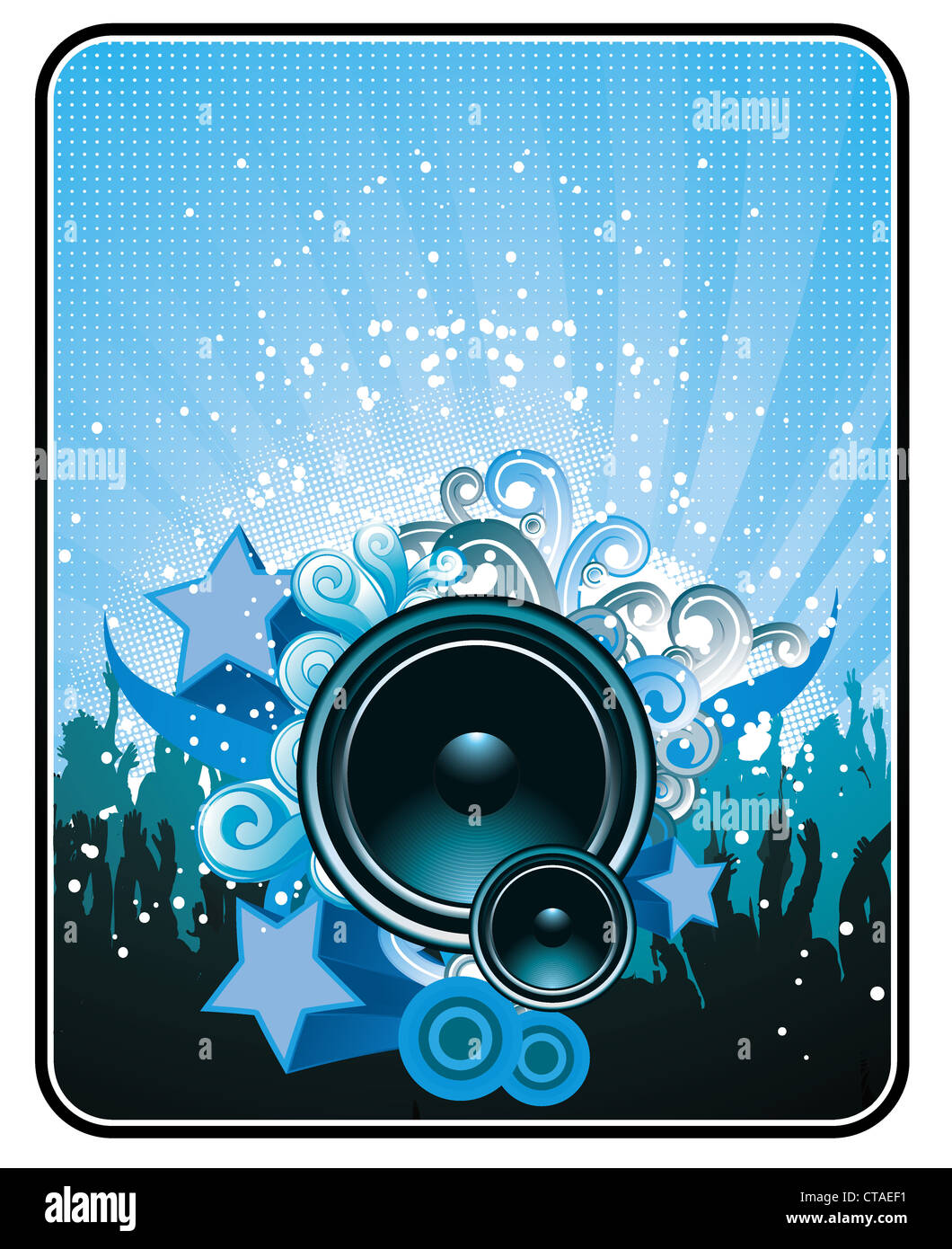 vector concert poster with speaker Stock Photo - Alamy