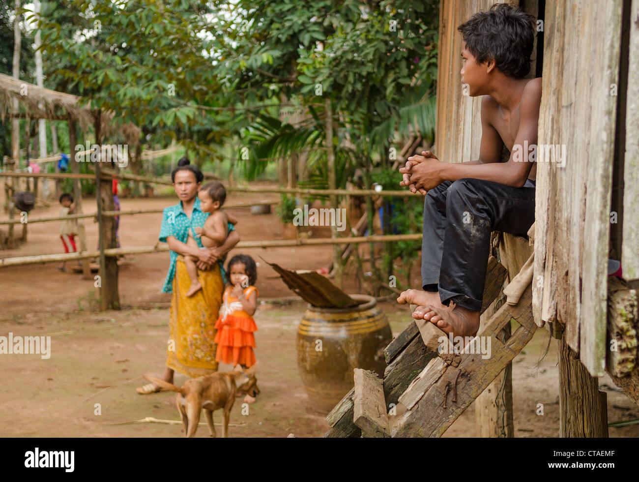 village scene in rural cambodia Stock Photo Alamy