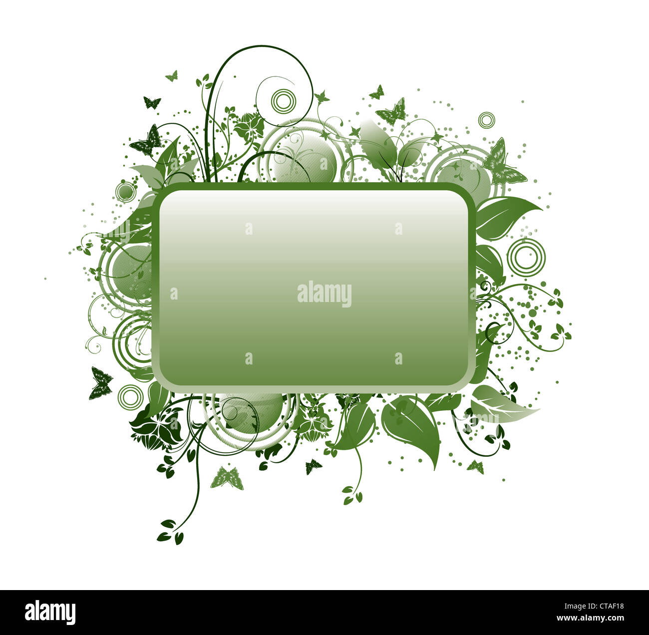 grunge floral frame vector illustration Stock Photo - Alamy