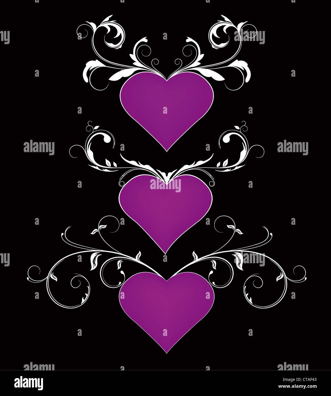 heart with floral vector illustration Stock Photo - Alamy