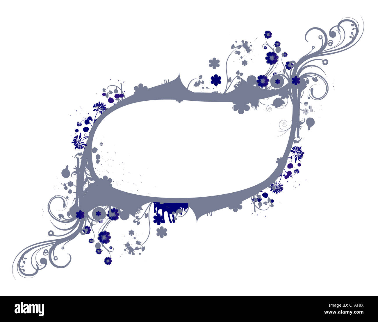 vintage floral frame vector illustration Stock Photo - Alamy