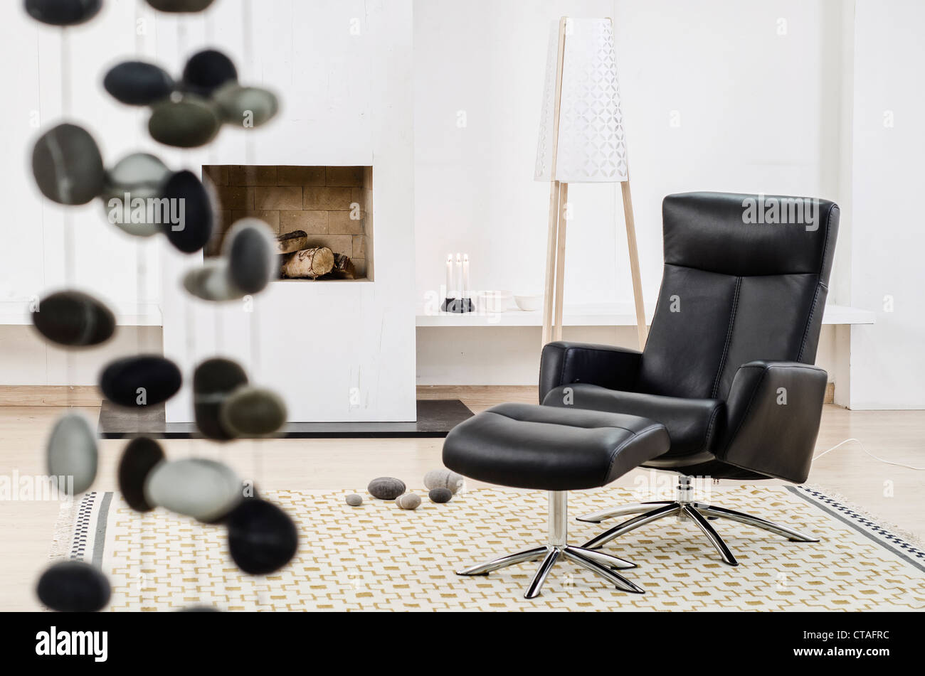 modern interior design home living room Stock Photo