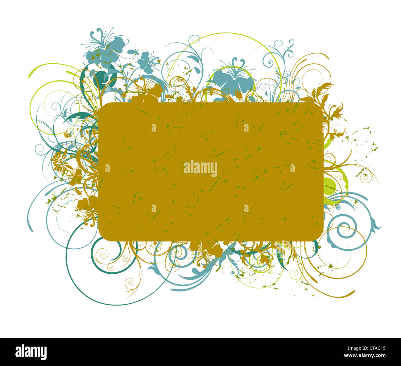 vintage floral frame vector illustration Stock Photo - Alamy