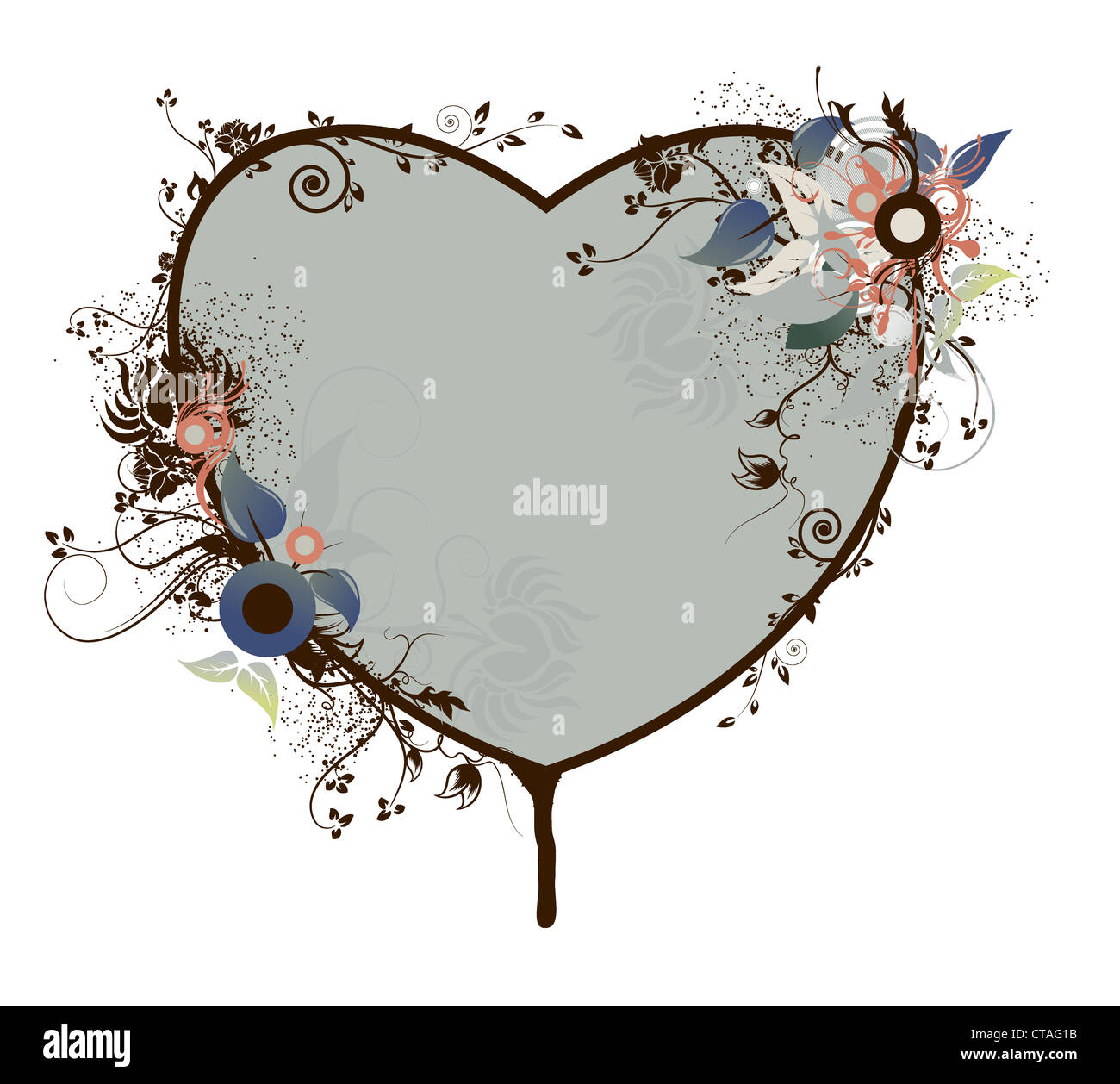vintage floral frame vector illustration Stock Photo - Alamy