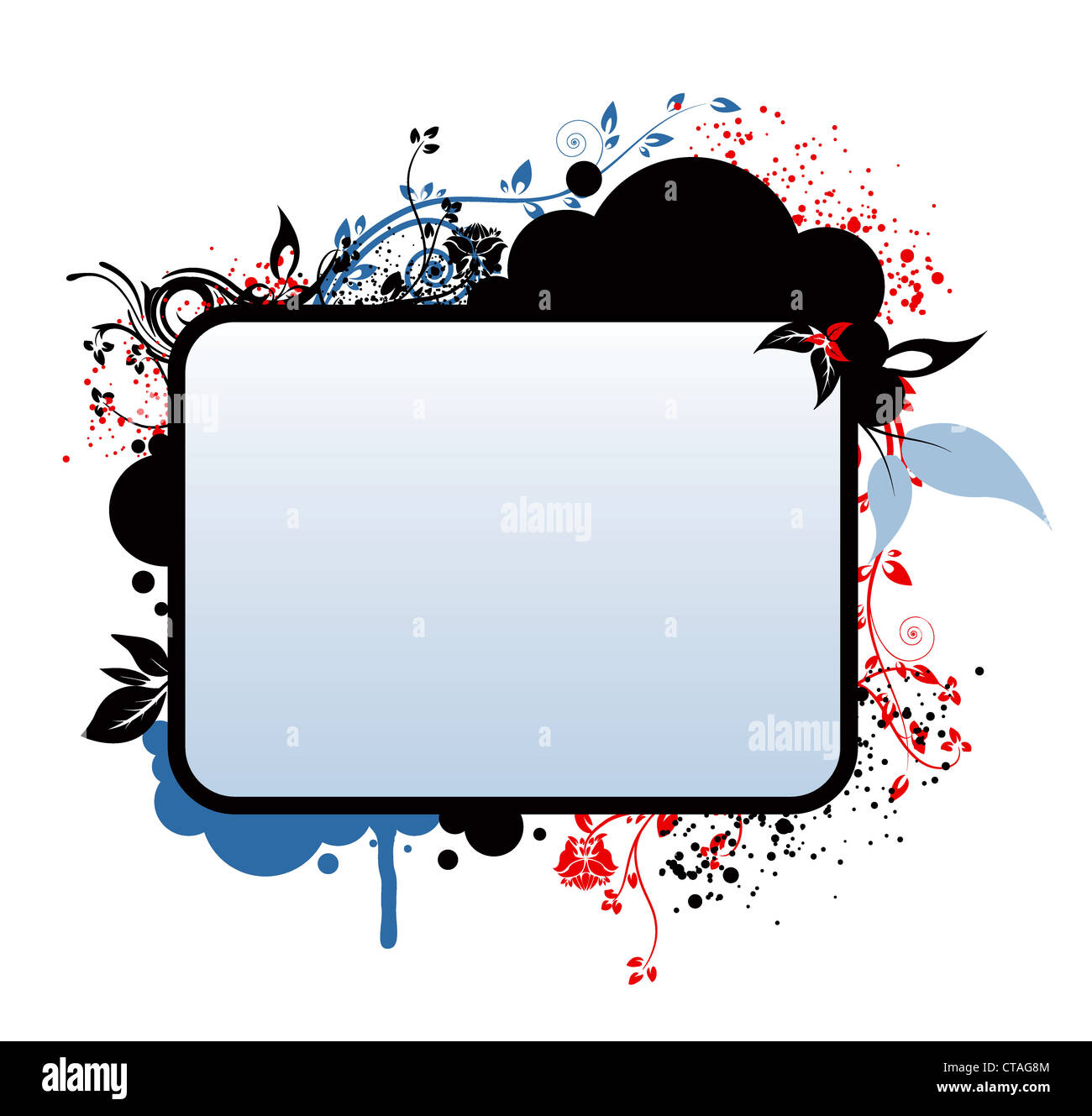 vintage floral frame vector illustration Stock Photo - Alamy