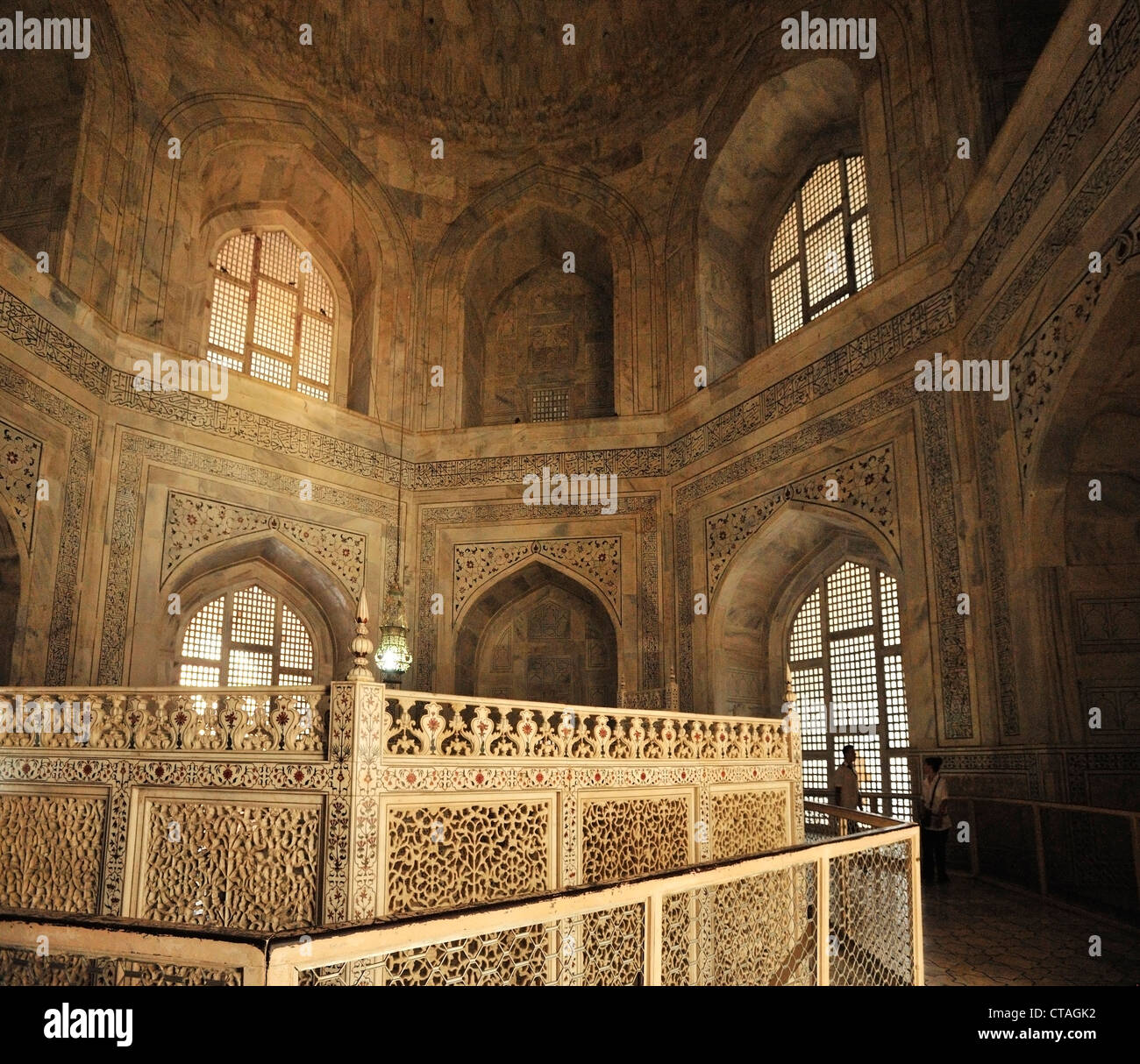 Tomb in the inner Taj  Mahal, Taj Mahal, UNESCO World Heritage Site, Agra, Uttar Pradesh, India Stock Photo