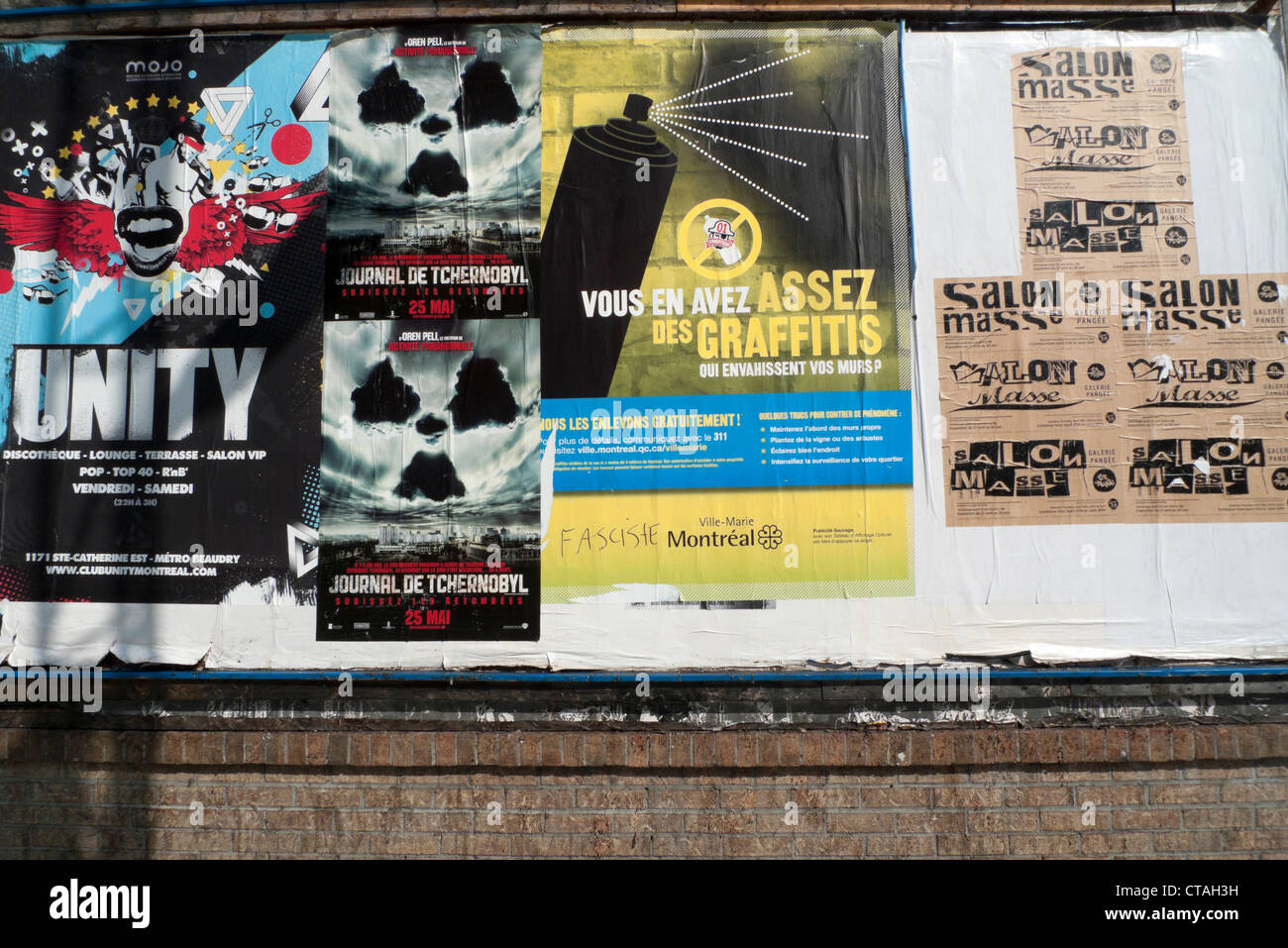 Anti Graffiti campaign poster Montreal Quebec Canada Stock Photo