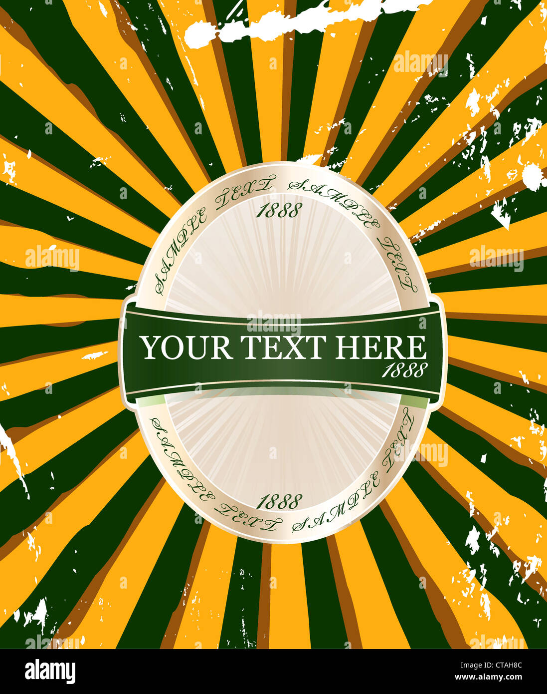 vector label with rays background Stock Photo - Alamy