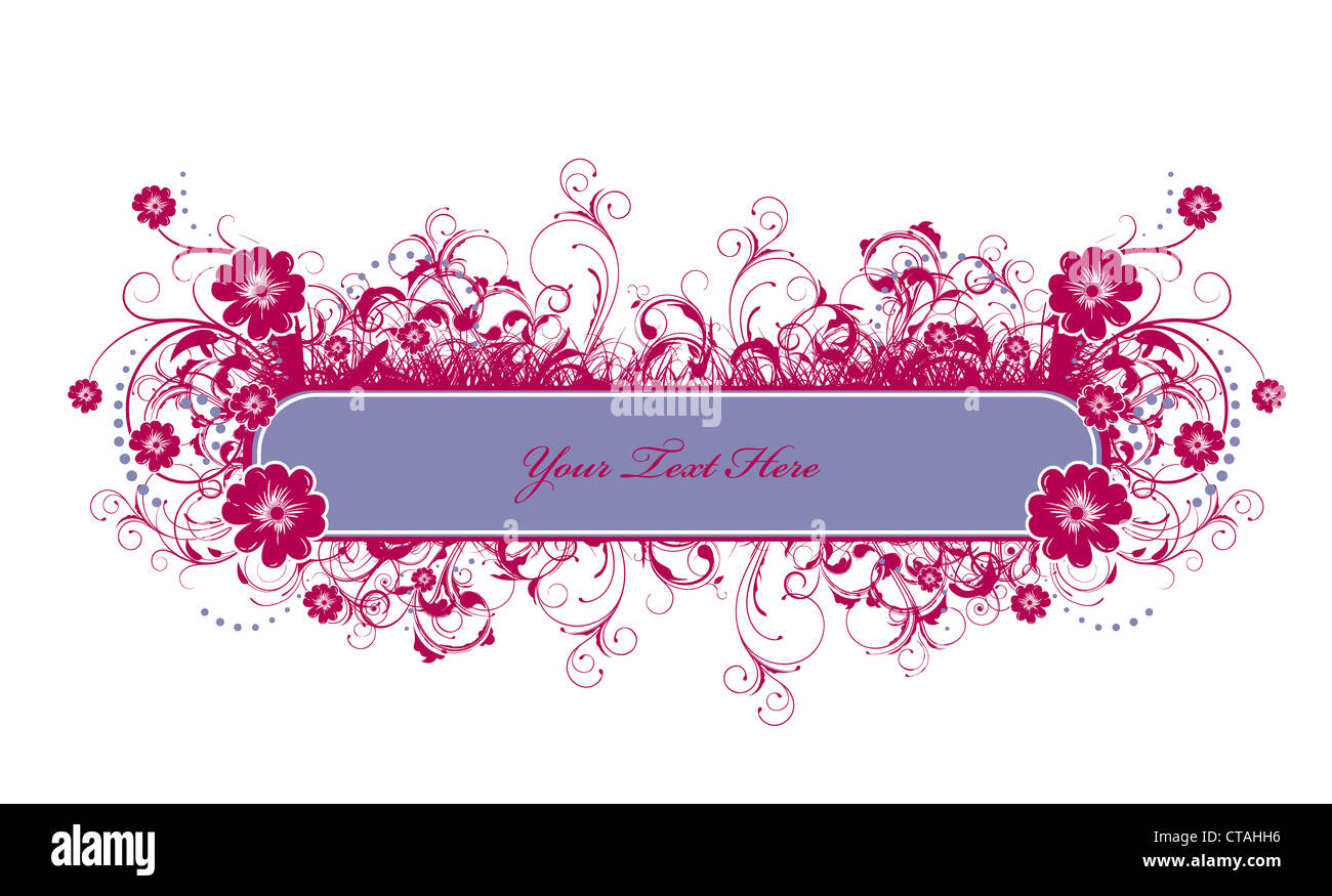 abstract floral frame vector illustration Stock Photo - Alamy