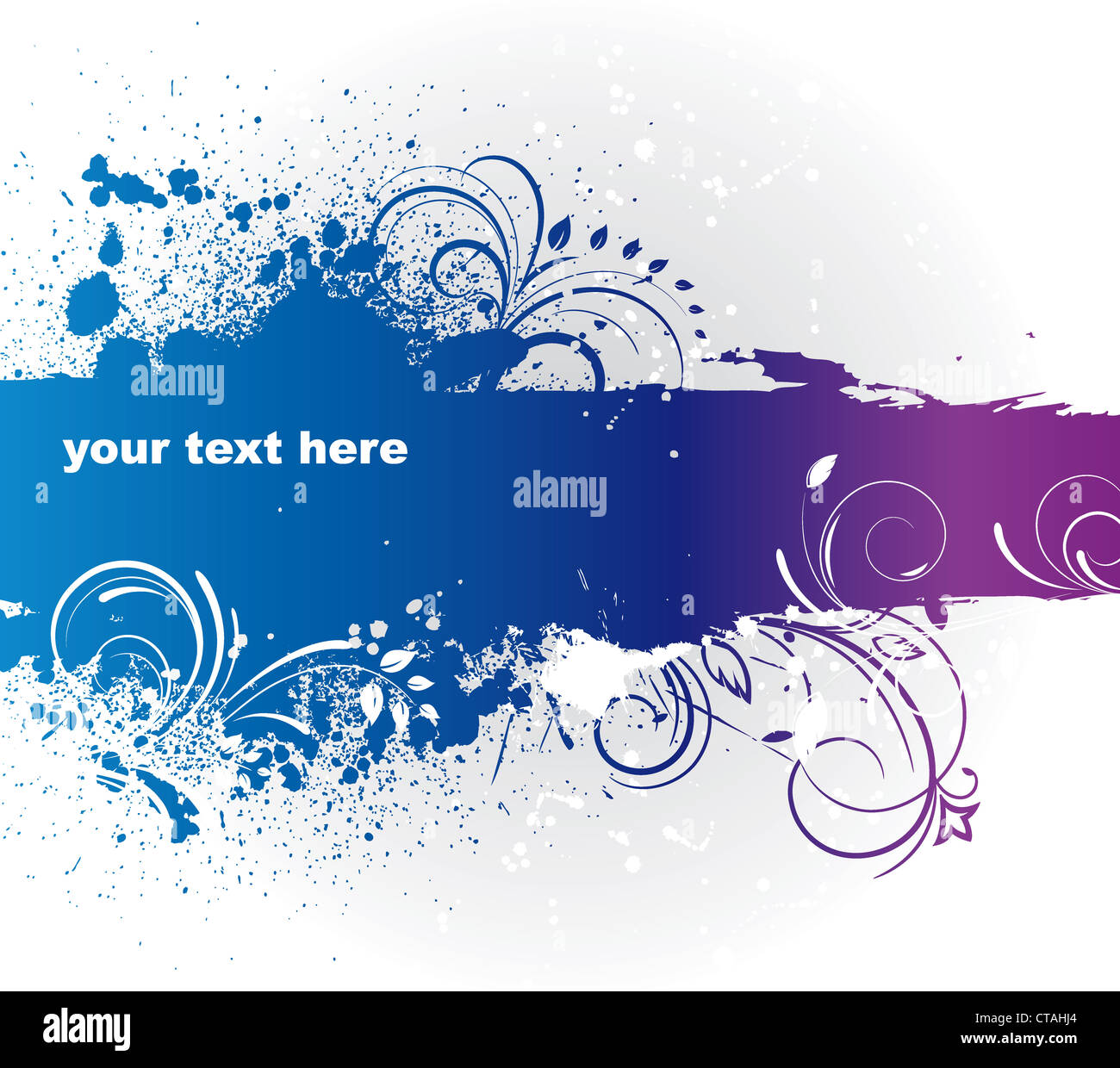vector grunge background with floral Stock Photo - Alamy