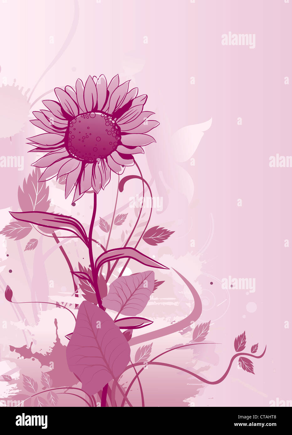 vector grunge background with floral Stock Photo - Alamy