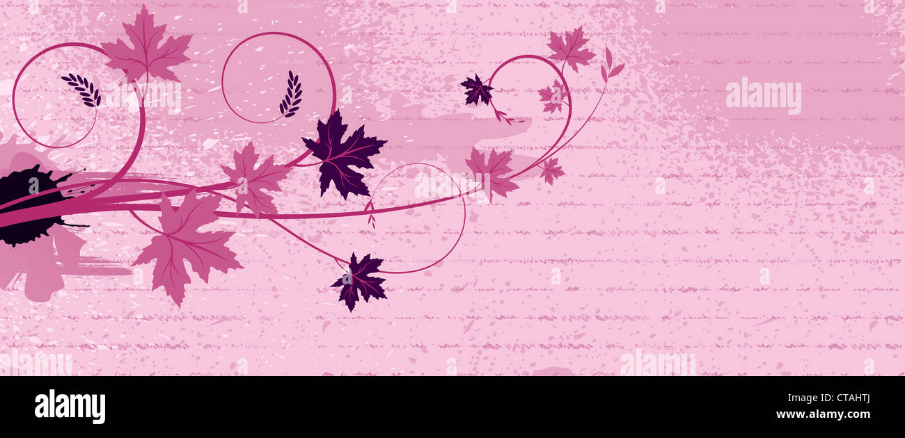 vector grunge background with floral Stock Photo - Alamy